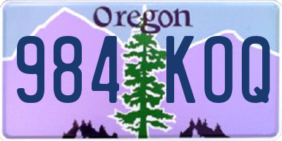 OR license plate 984KOQ