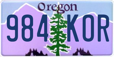 OR license plate 984KOR