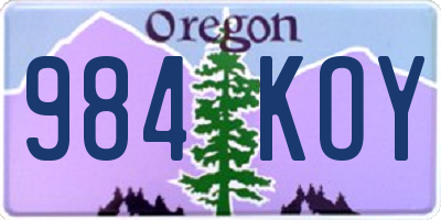 OR license plate 984KOY