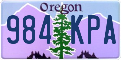 OR license plate 984KPA