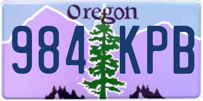 OR license plate 984KPB