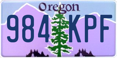 OR license plate 984KPF