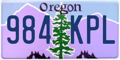 OR license plate 984KPL