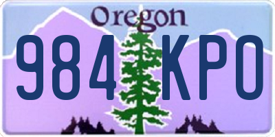 OR license plate 984KPO