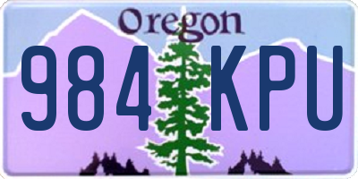 OR license plate 984KPU