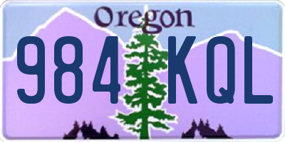 OR license plate 984KQL