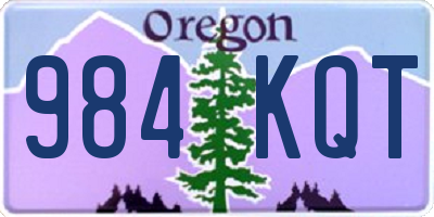 OR license plate 984KQT