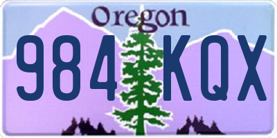 OR license plate 984KQX