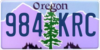 OR license plate 984KRC
