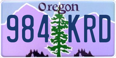 OR license plate 984KRD