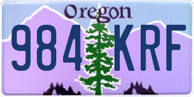 OR license plate 984KRF