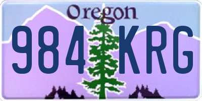OR license plate 984KRG
