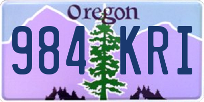 OR license plate 984KRI