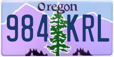 OR license plate 984KRL