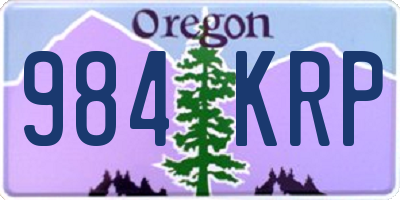 OR license plate 984KRP