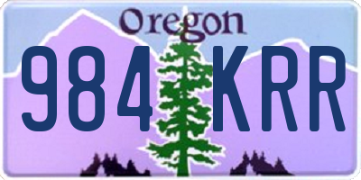 OR license plate 984KRR