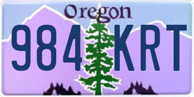 OR license plate 984KRT