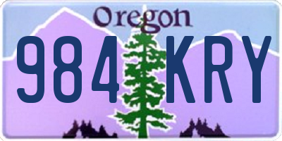 OR license plate 984KRY