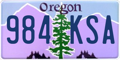 OR license plate 984KSA