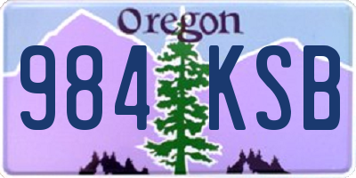 OR license plate 984KSB