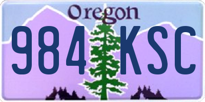 OR license plate 984KSC