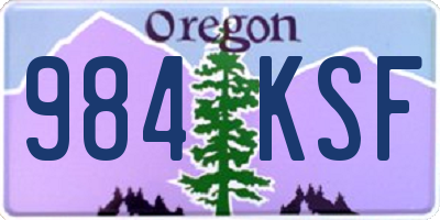 OR license plate 984KSF