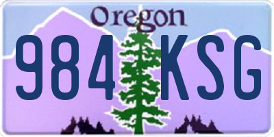 OR license plate 984KSG