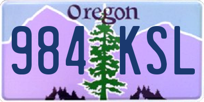OR license plate 984KSL