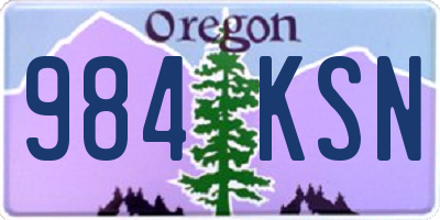 OR license plate 984KSN