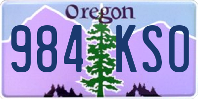 OR license plate 984KSO