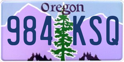 OR license plate 984KSQ