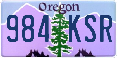 OR license plate 984KSR