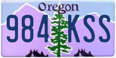 OR license plate 984KSS