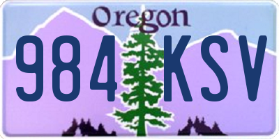 OR license plate 984KSV