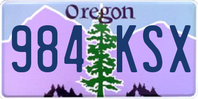 OR license plate 984KSX