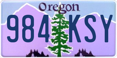 OR license plate 984KSY