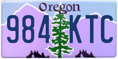 OR license plate 984KTC