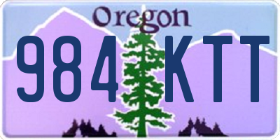 OR license plate 984KTT