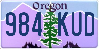 OR license plate 984KUD