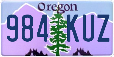 OR license plate 984KUZ