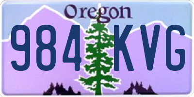 OR license plate 984KVG
