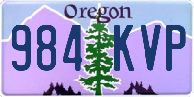 OR license plate 984KVP