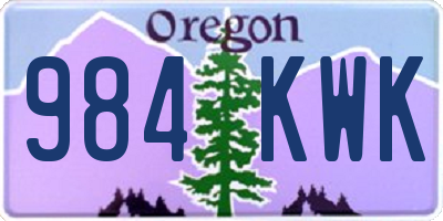 OR license plate 984KWK