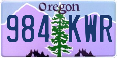 OR license plate 984KWR