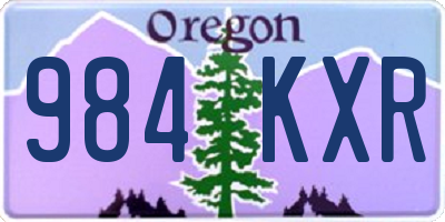 OR license plate 984KXR