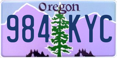OR license plate 984KYC