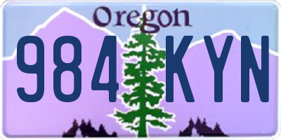 OR license plate 984KYN