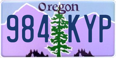 OR license plate 984KYP
