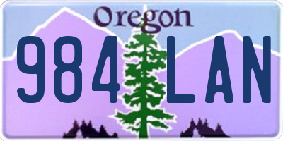 OR license plate 984LAN