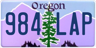 OR license plate 984LAP